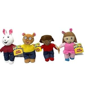 Arthur TV Show Plush Stuffed Animal Toy Lot, Brand New, Buster, D.W, Francine, 4